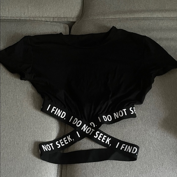 Black Crop Top with Statement Straps - Picture 1 of 1